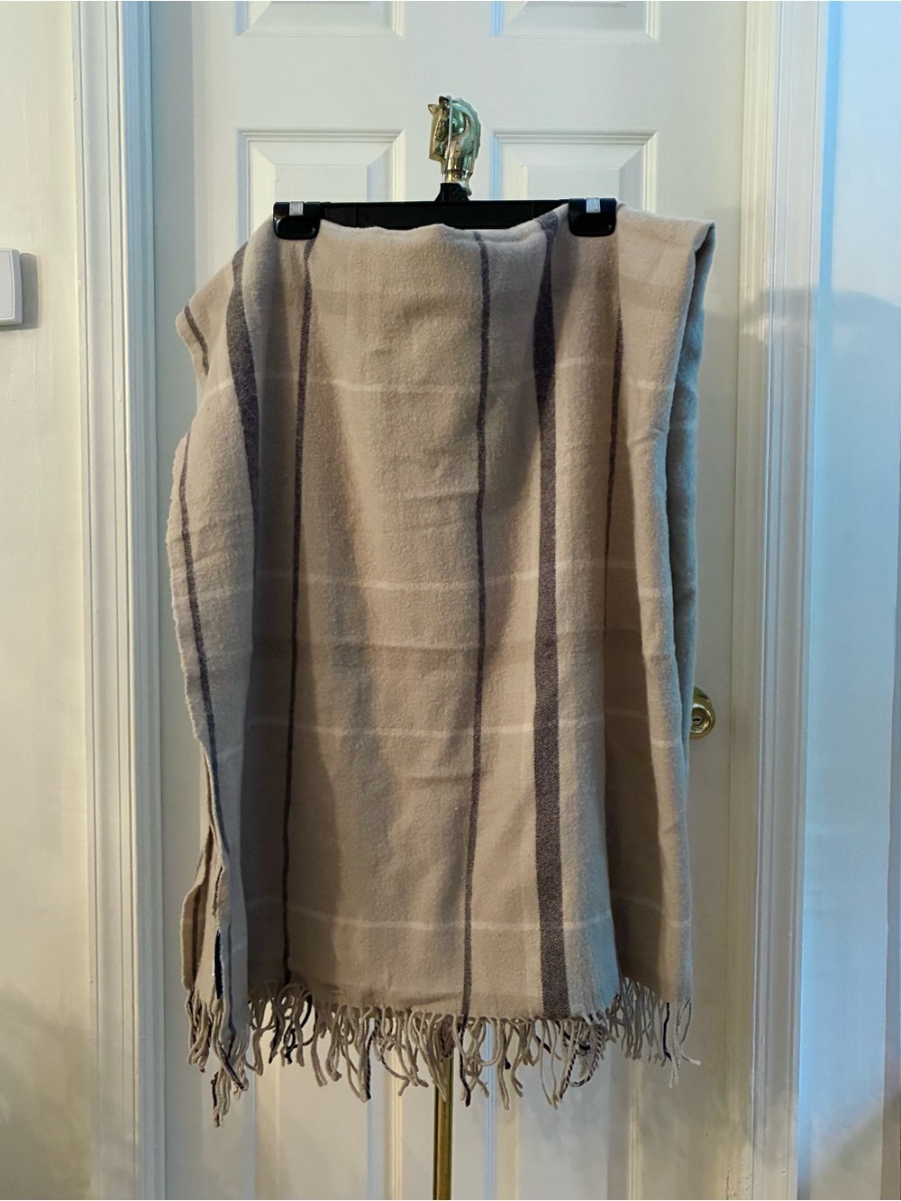 Thomas O’ Brien Beige Tan Fringe Blanket Scarf